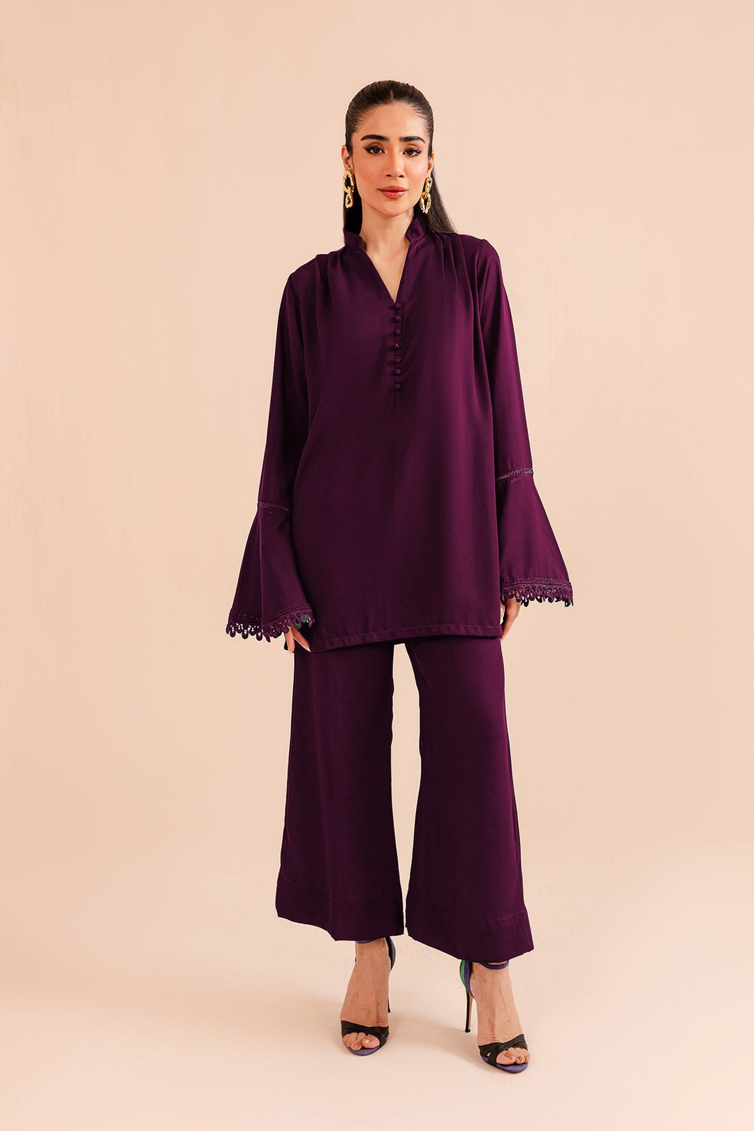 Plum Lace Dress - Peach Republic