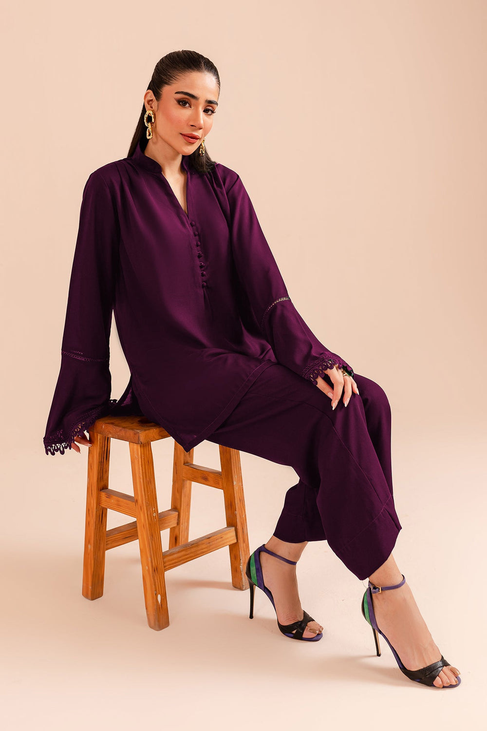 Plum Lace Dress - Peach Republic