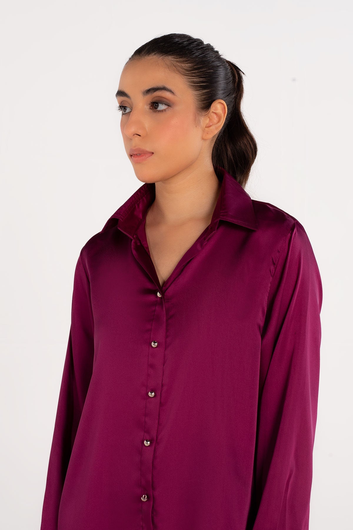 Plum Silk Top - Peach Republic