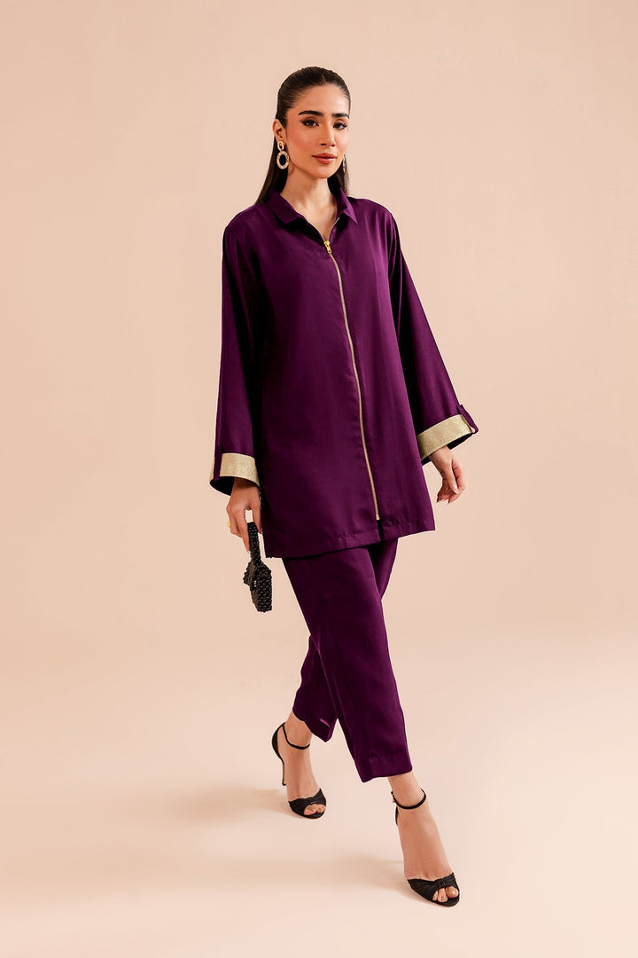 Plum Zipper Dress - Peach Republic