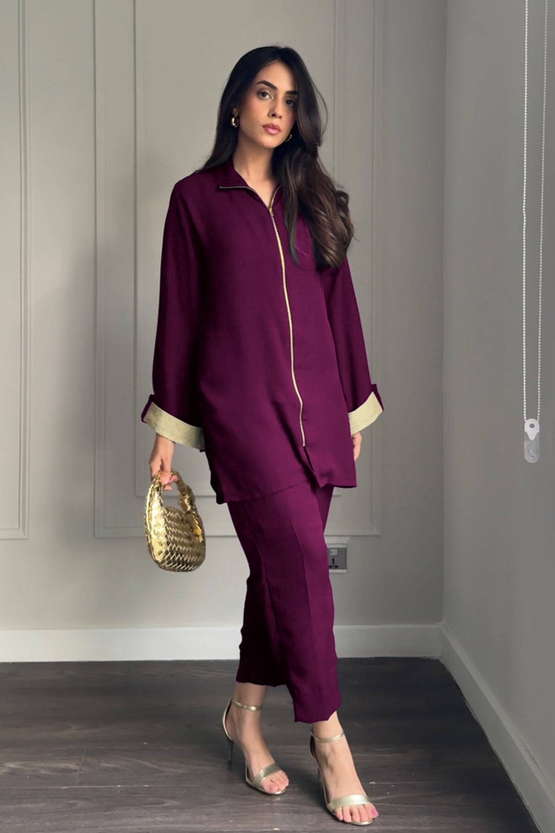 Plum Zipper Dress - Peach Republic