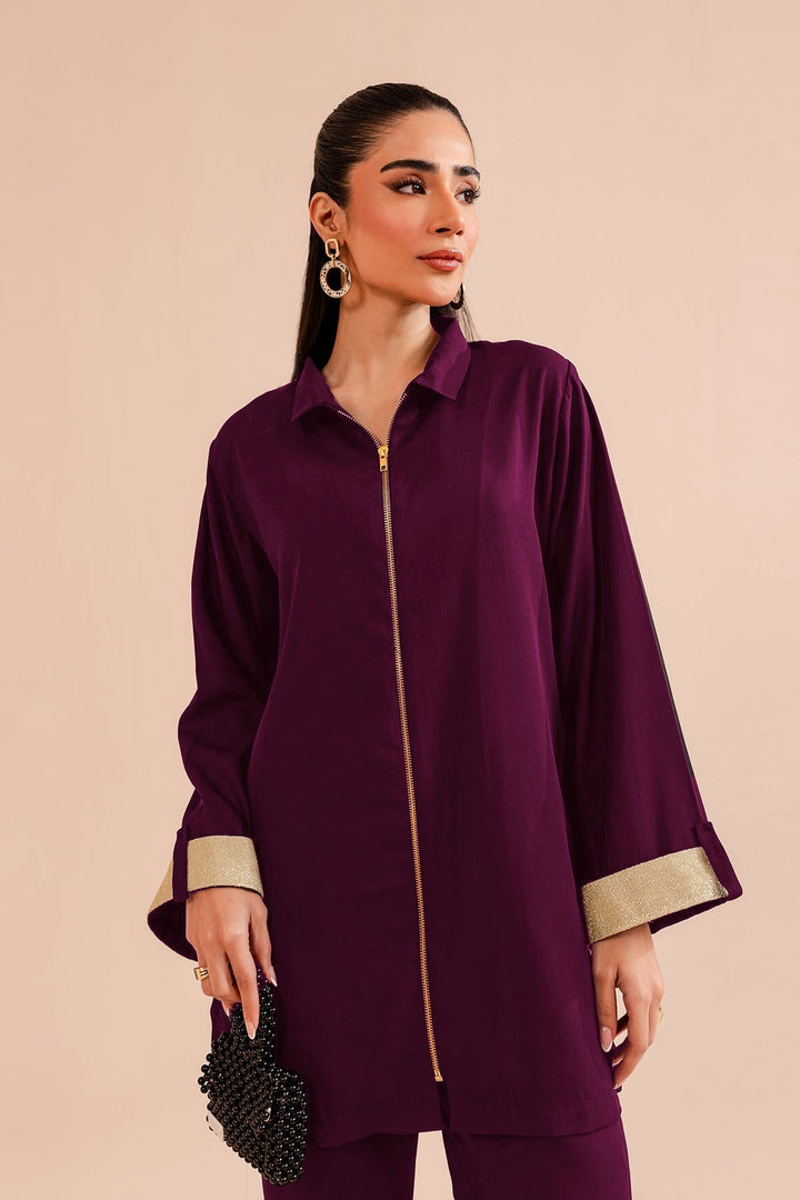 Plum Zipper Dress - Peach Republic