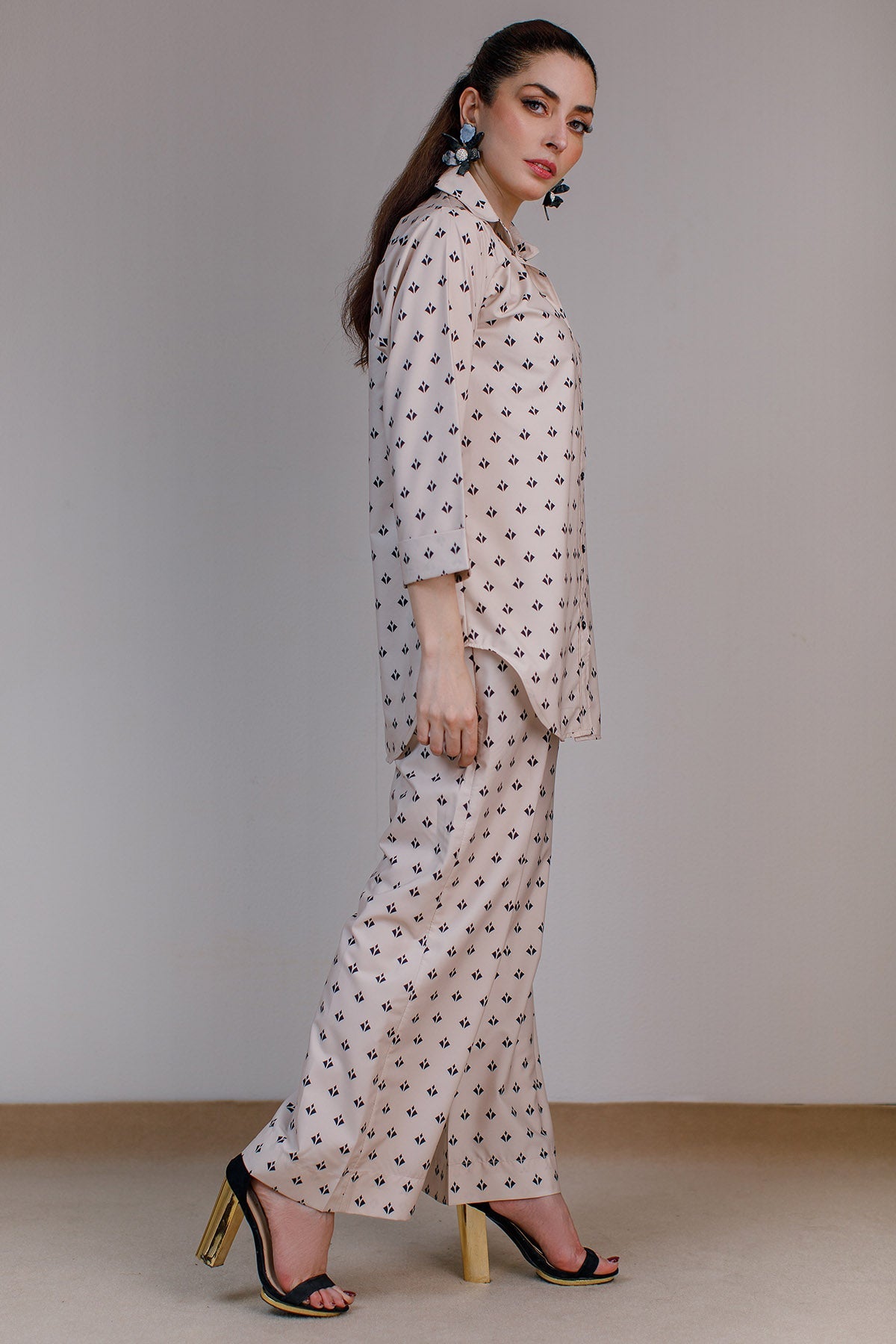 Printed Co Ord Set - 02 - Peach Republic