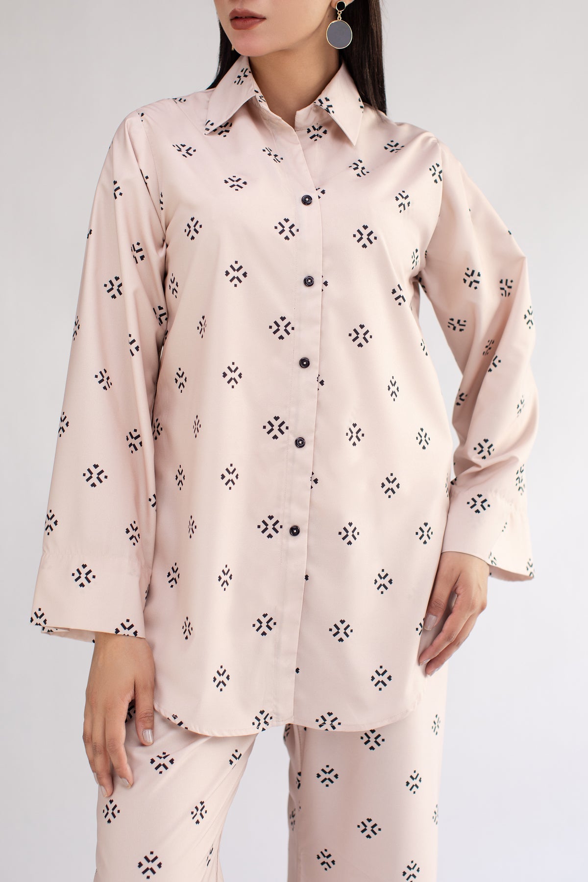Printed Co Ord Set - 03 - Peach Republic