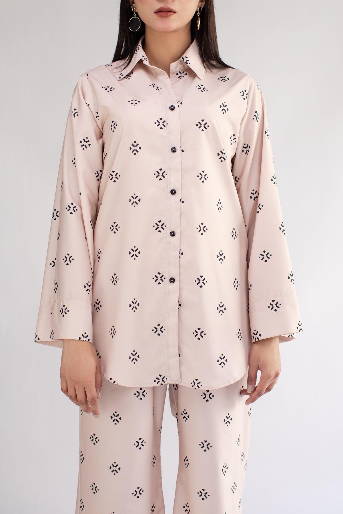Printed Co Ord Set - 03 - Peach Republic