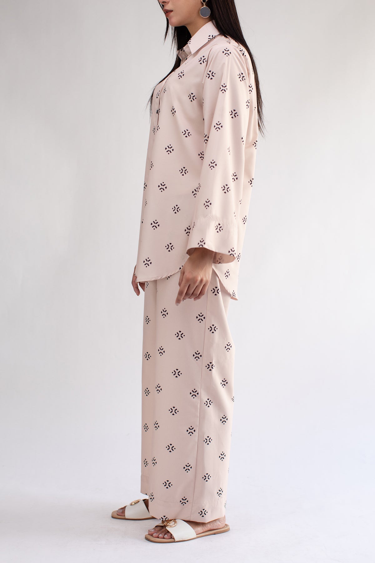 Printed Co Ord Set - 03 - Peach Republic