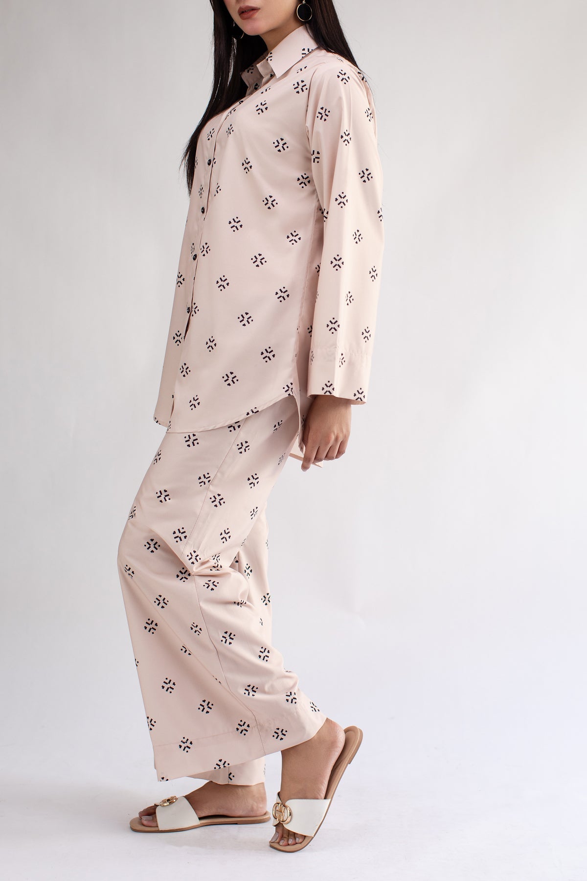 Printed Co Ord Set - 03 - Peach Republic