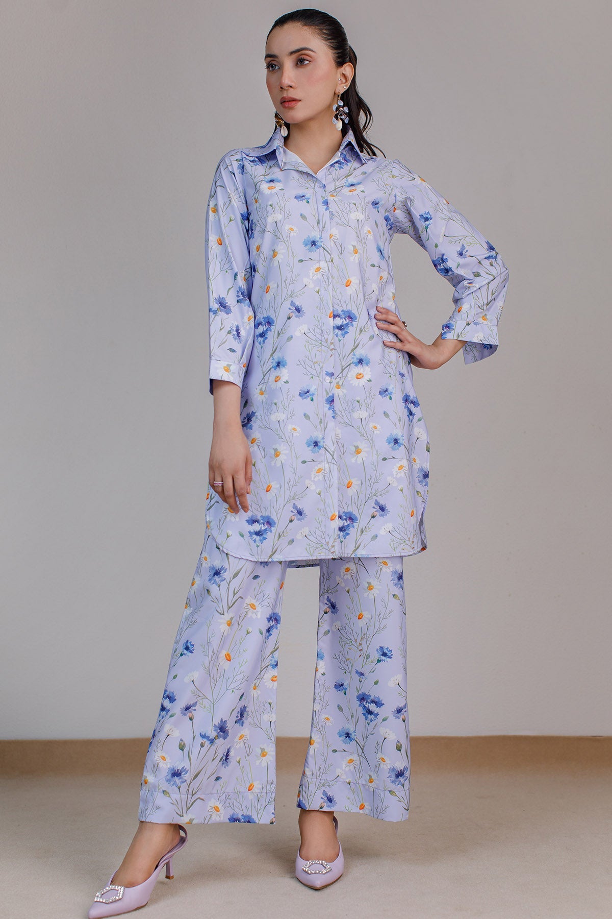 Printed Co Ord Set - 09 - Peach Republic