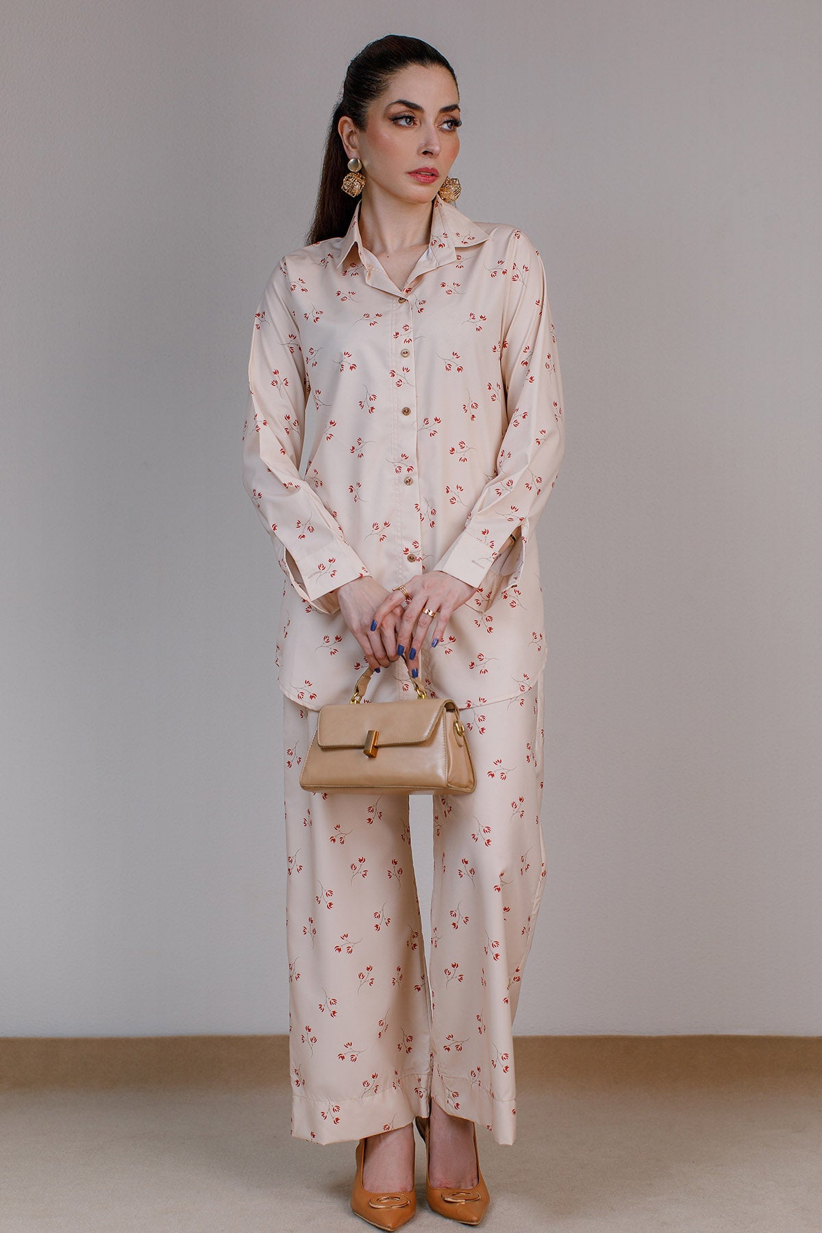 Printed Co Ord Set - 10 - Peach Republic