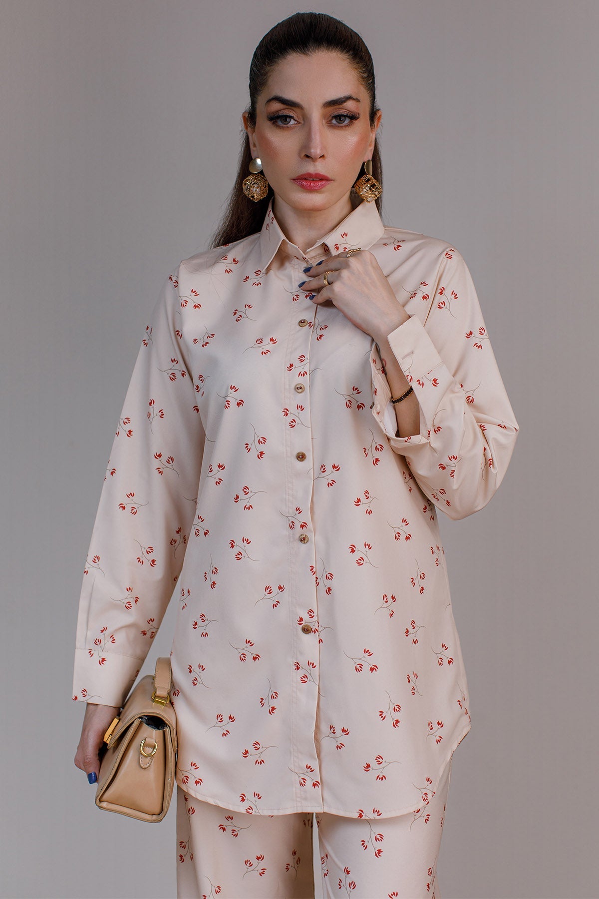 Printed Co Ord Set - 10 - Peach Republic