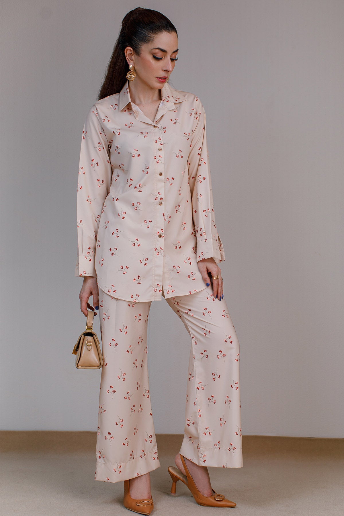 Printed Co Ord Set - 10 - Peach Republic