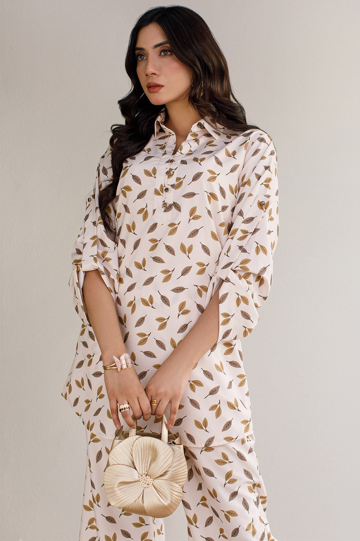 Printed Co Ord Set - 11 - Peach Republic
