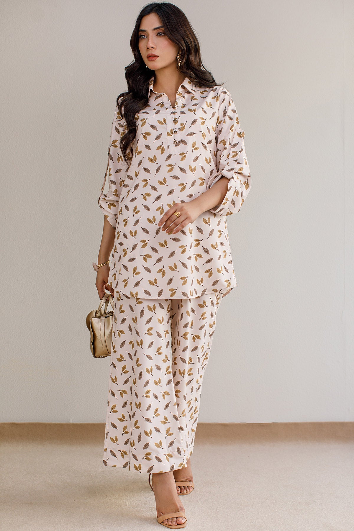 Printed Co Ord Set - 11 - Peach Republic