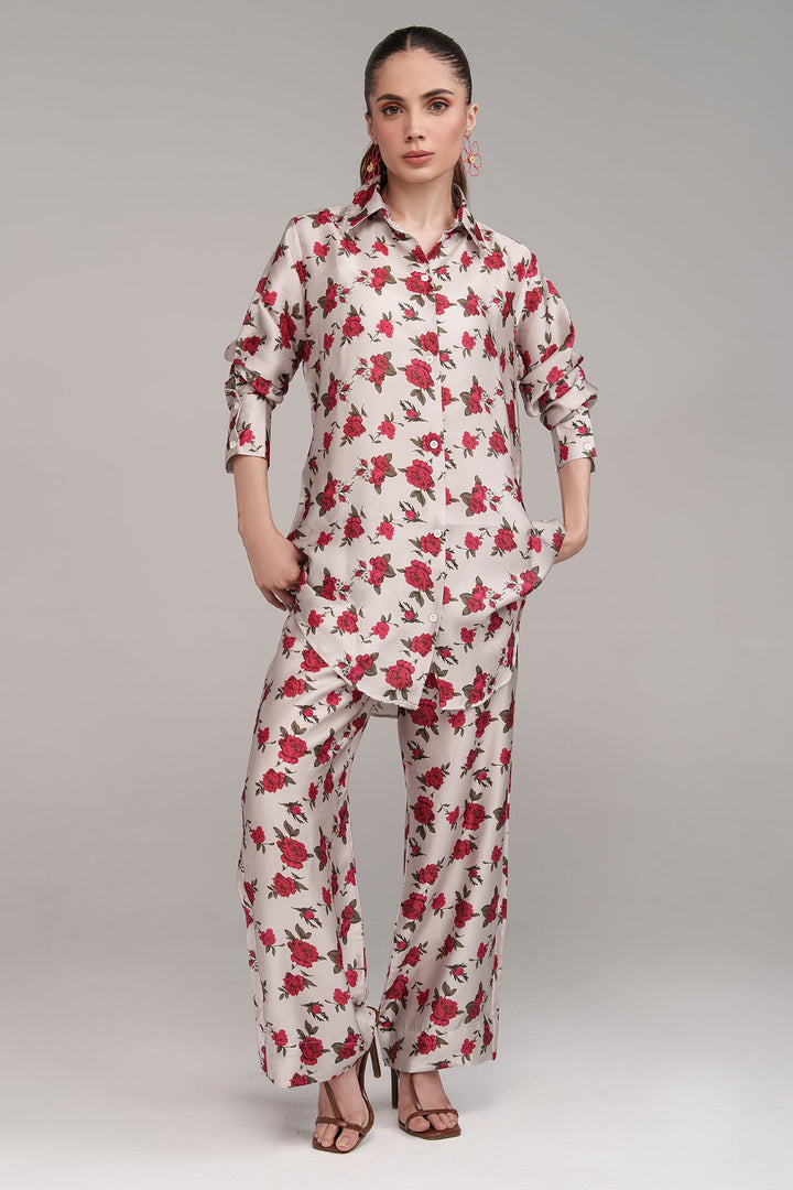 Printed Co Ord Set - 13 - Peach Republic