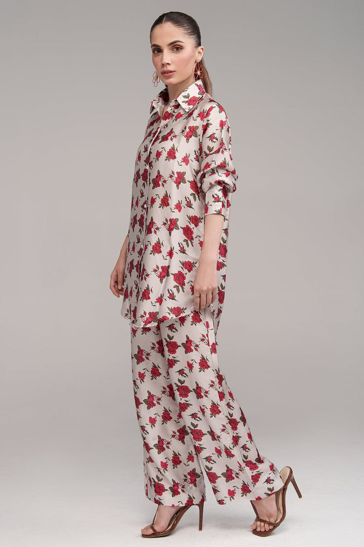 Printed Co Ord Set - 13 - Peach Republic