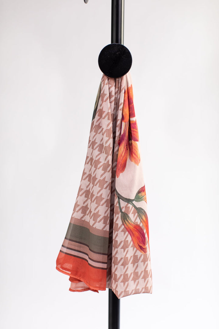 Printed Scarf - 01 - Peach Republic