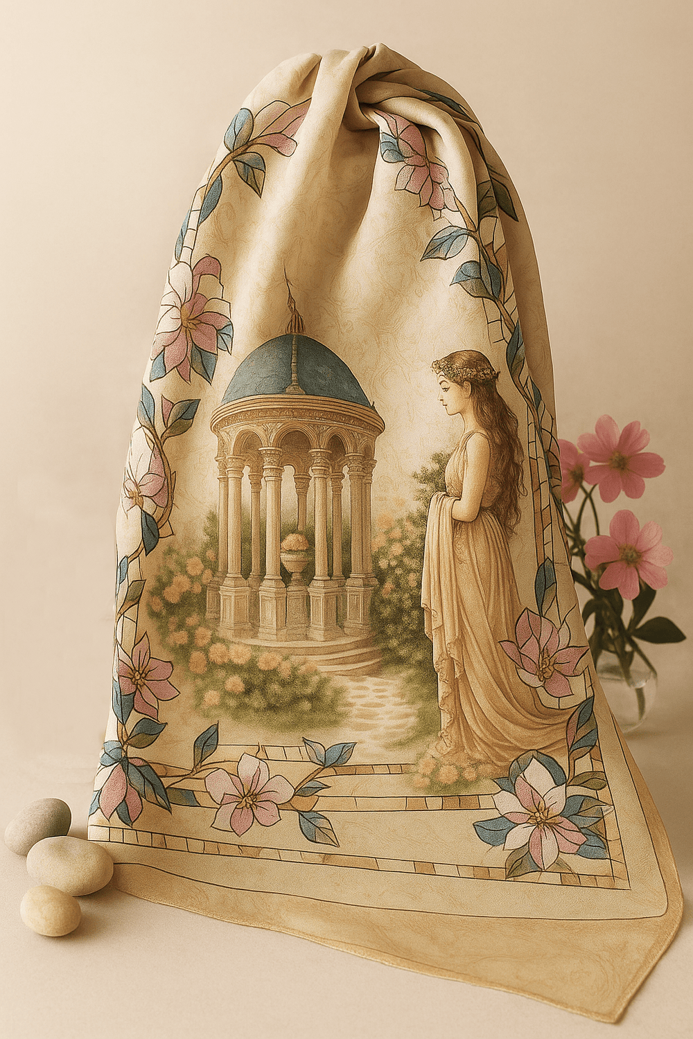 Printed Scarf - 17 - Peach Republic