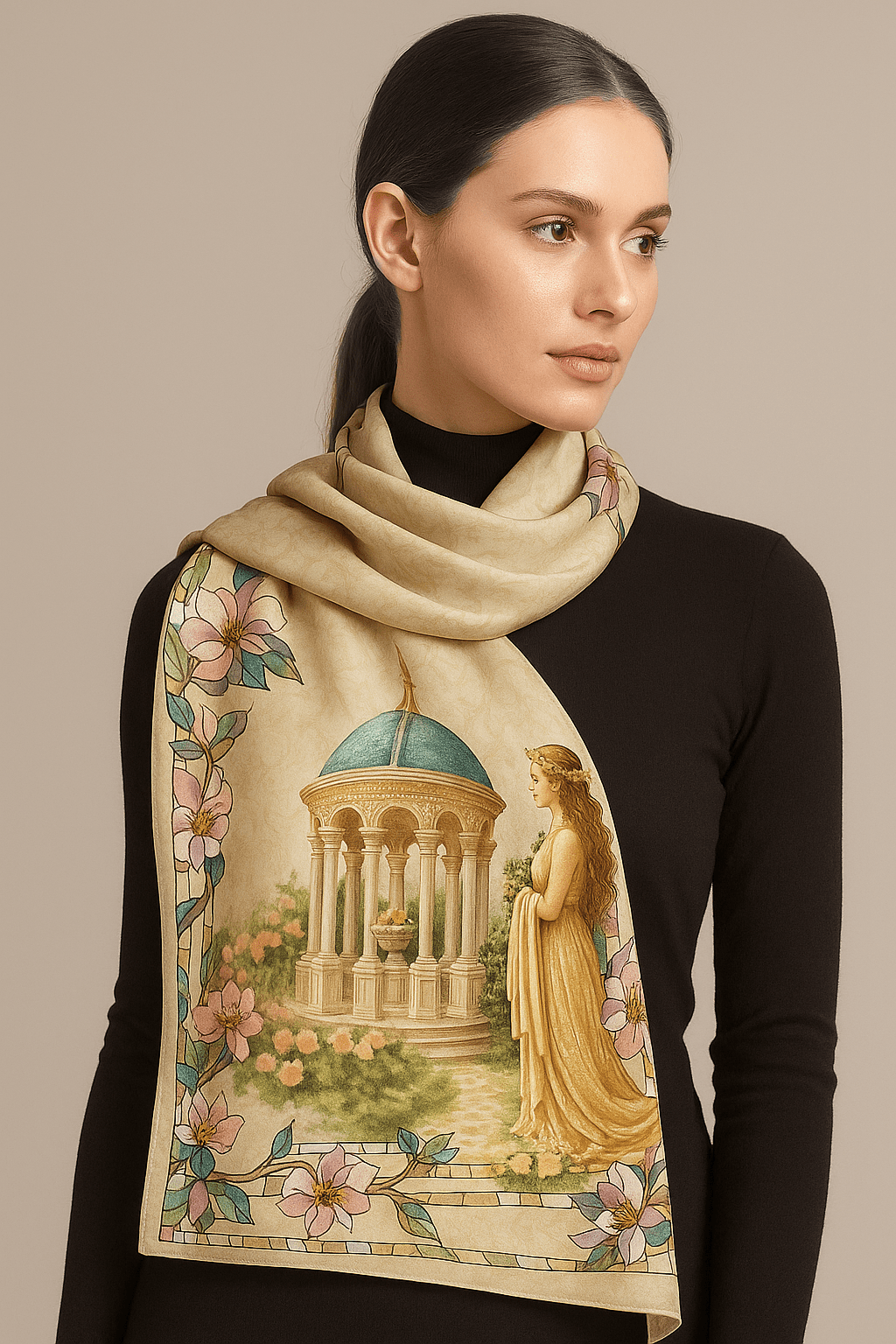 Printed Scarf - 17 - Peach Republic