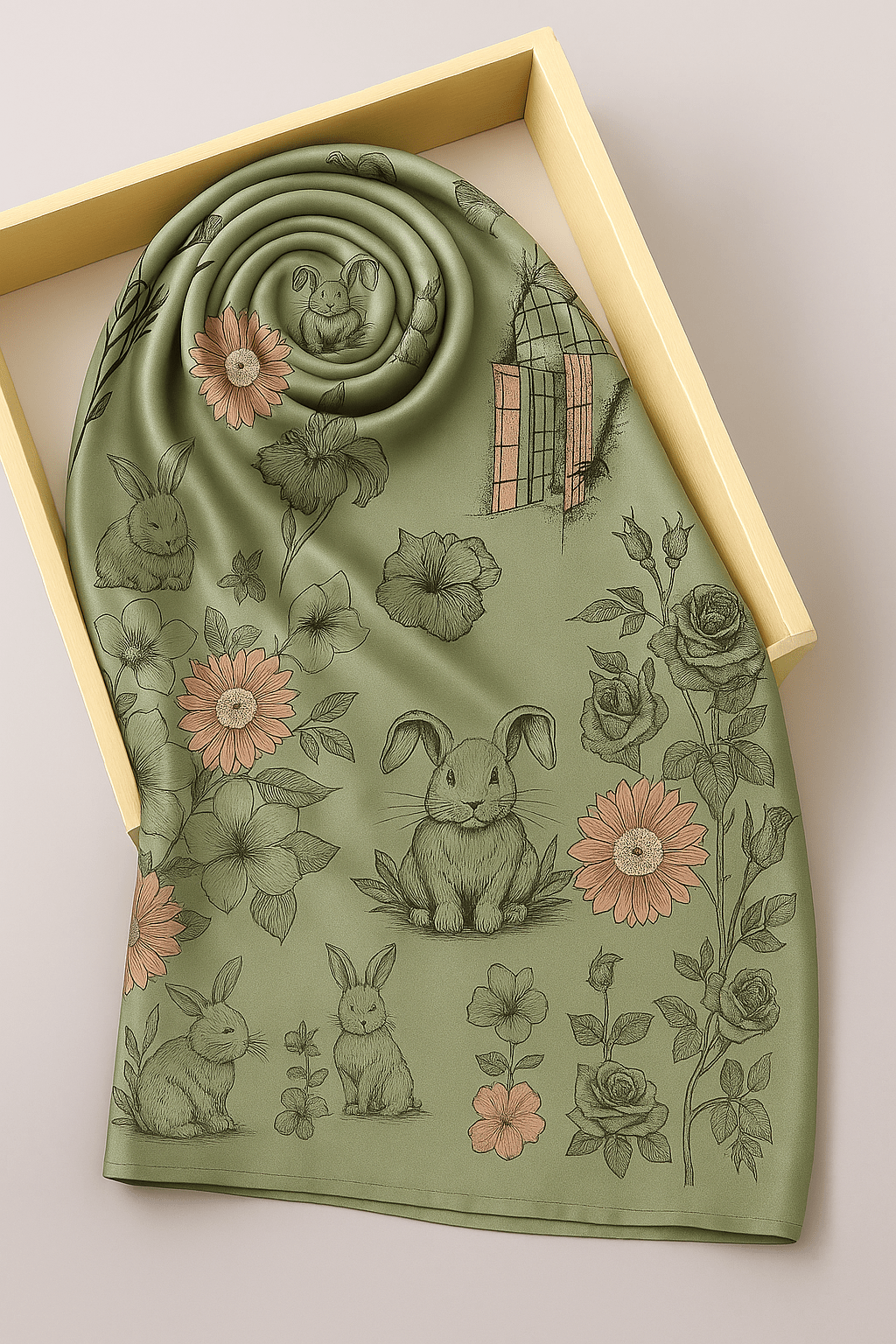 Printed Scarf - 18 - Peach Republic