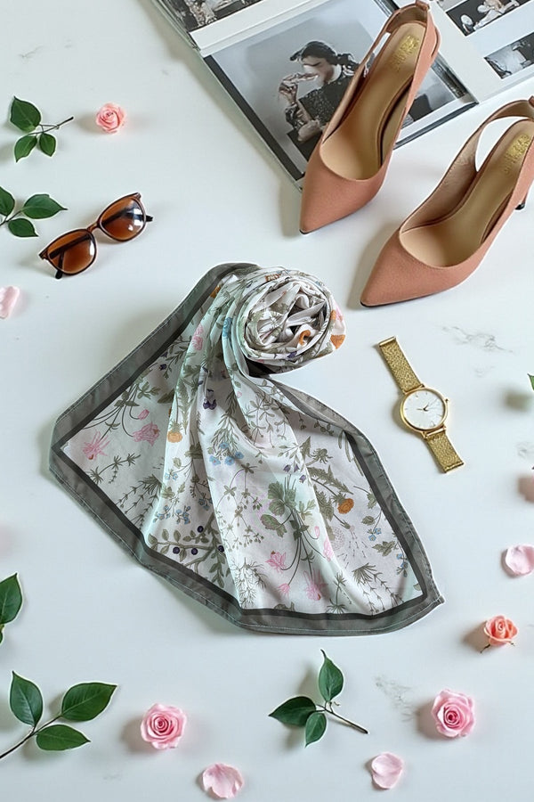 Printed Scarf - 24 - Peach Republic