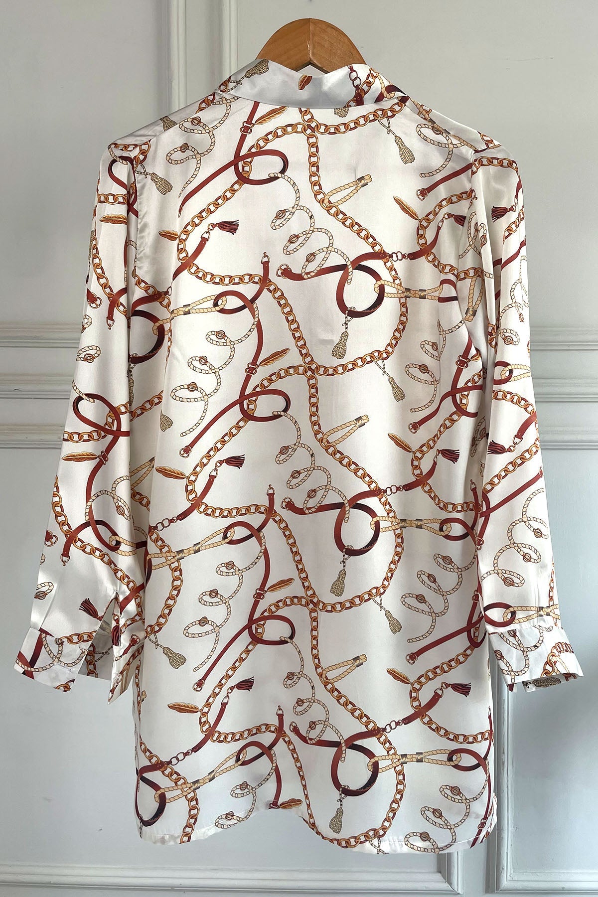 Printed Silk Top - 04 - Peach Republic