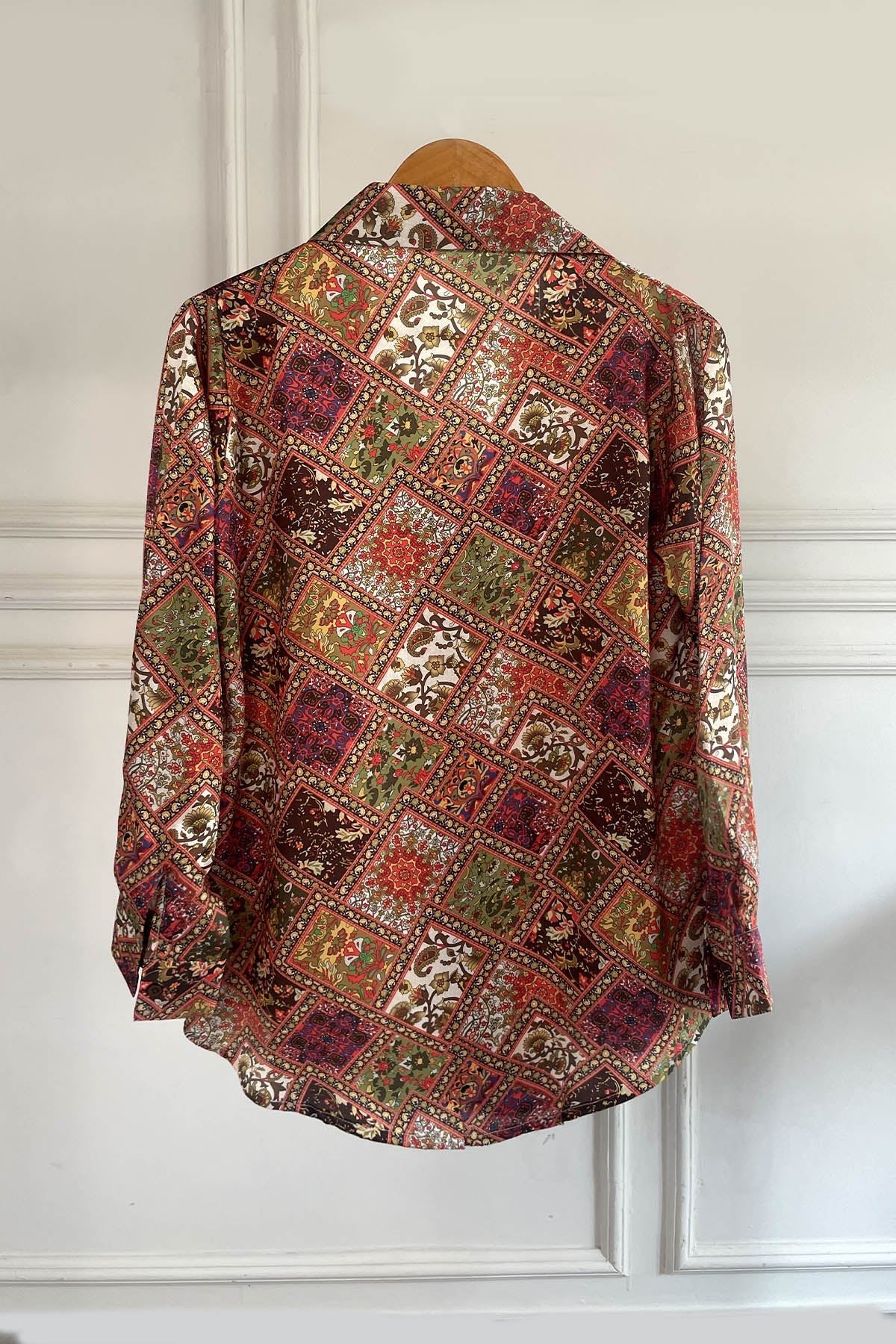 Printed Silk Top - 05 - Peach Republic