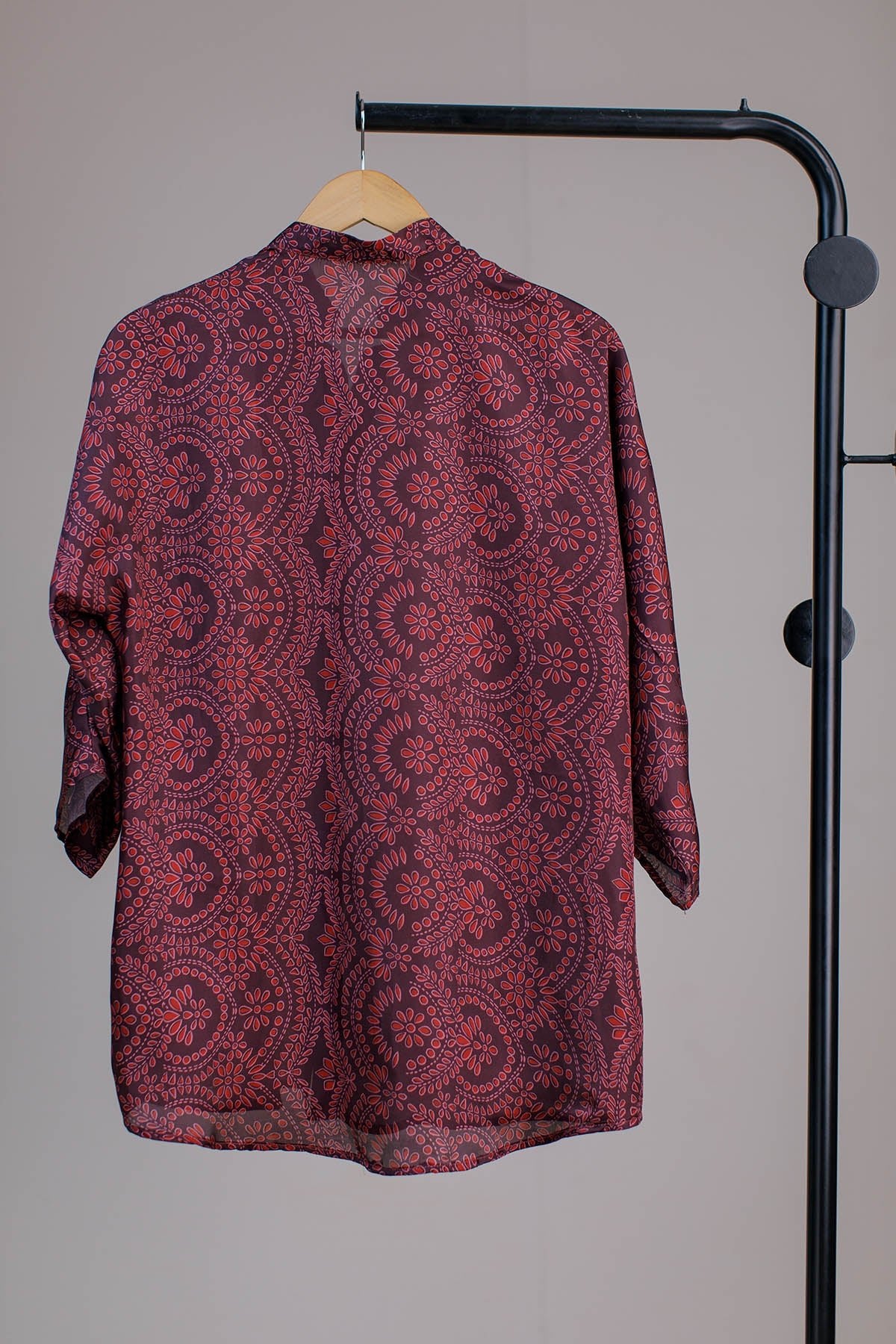 Printed Silk Top - 06 - Peach Republic