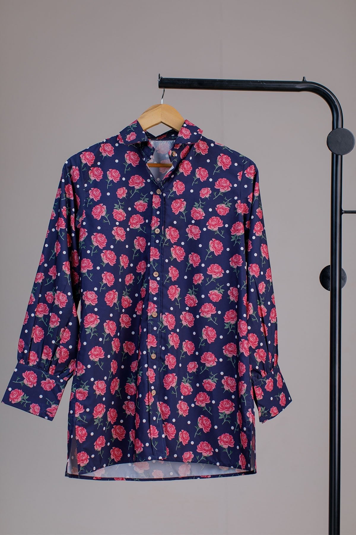 Printed Silk Top - 07 - Peach Republic