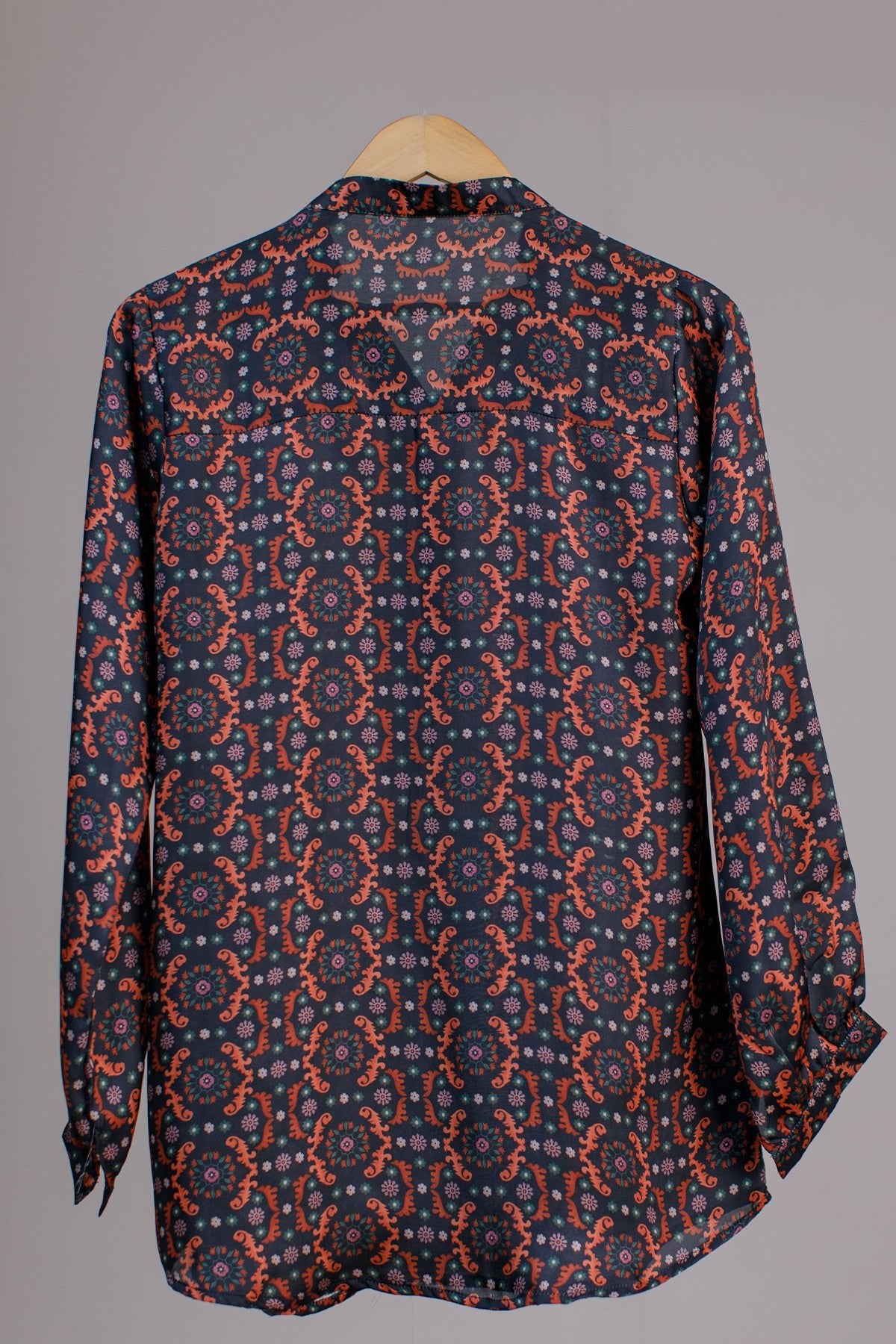 Printed Silk Top - 10 - Peach Republic