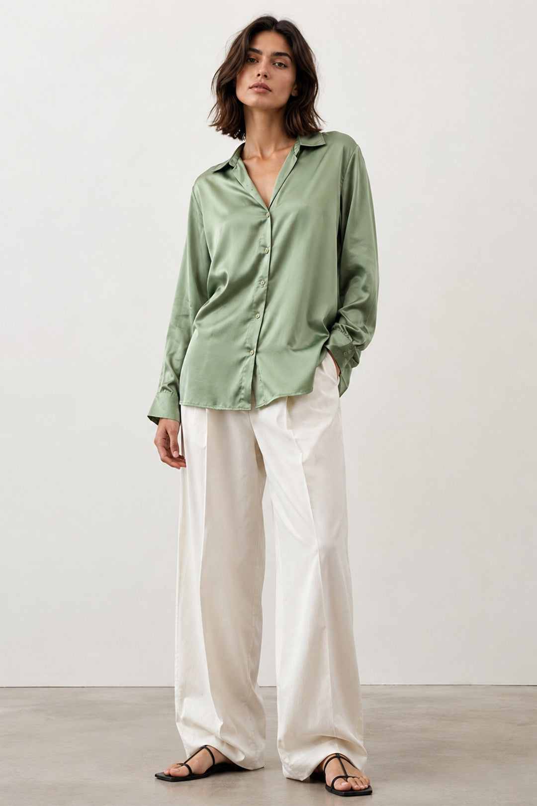 Mint Silk Top