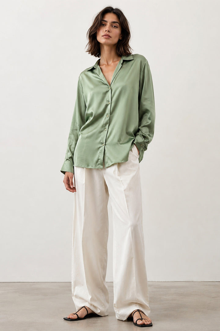 Mint Silk Top
