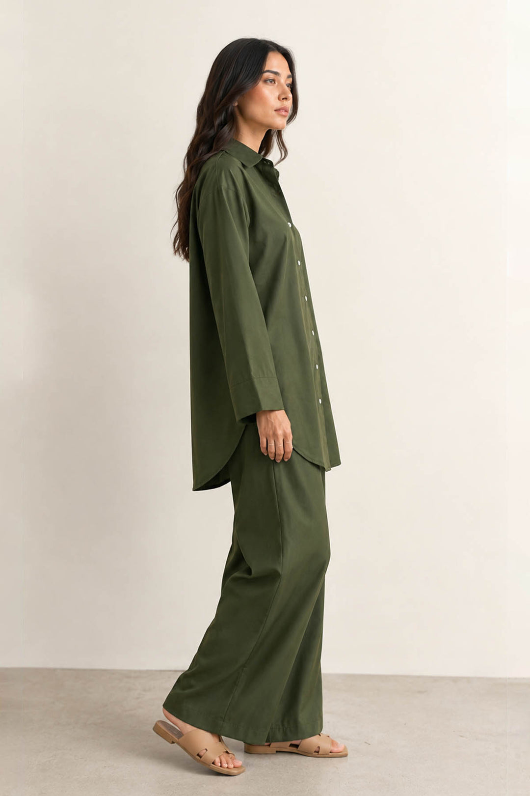 Forest Green Buttoned Co Ord Set