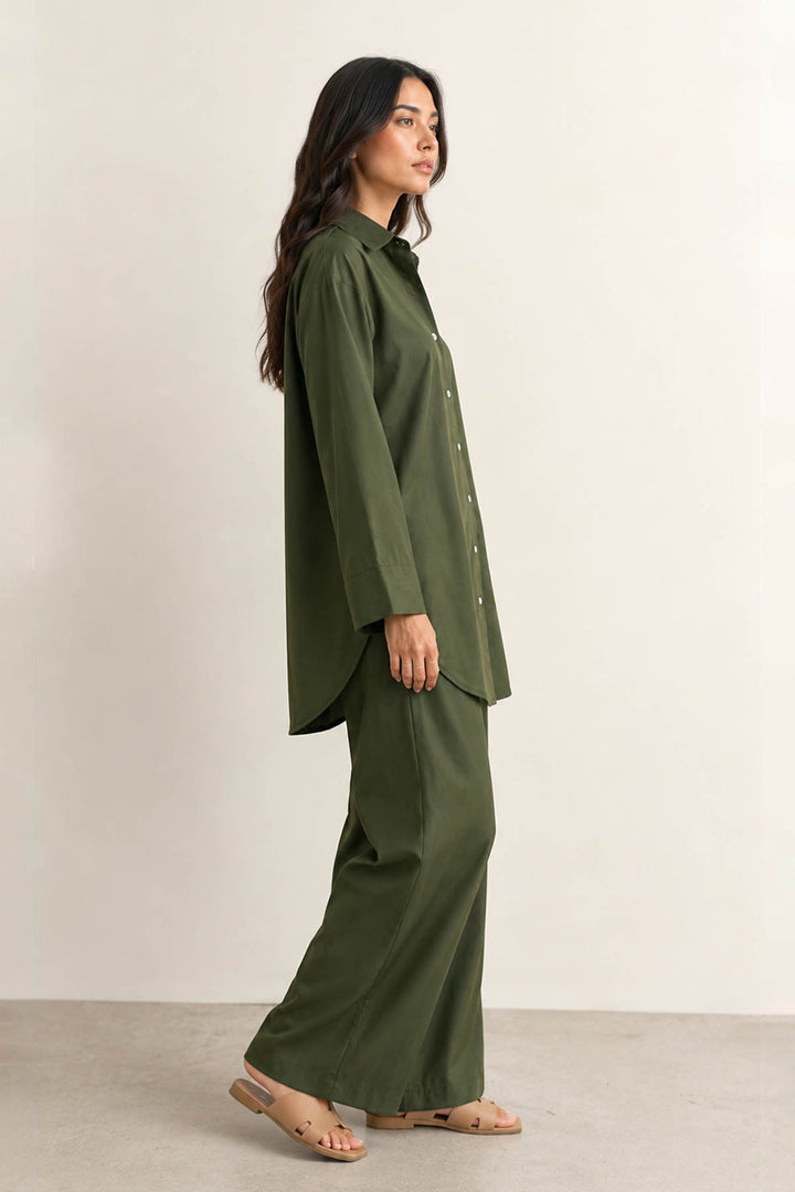 Forest Green Buttoned Co Ord Set