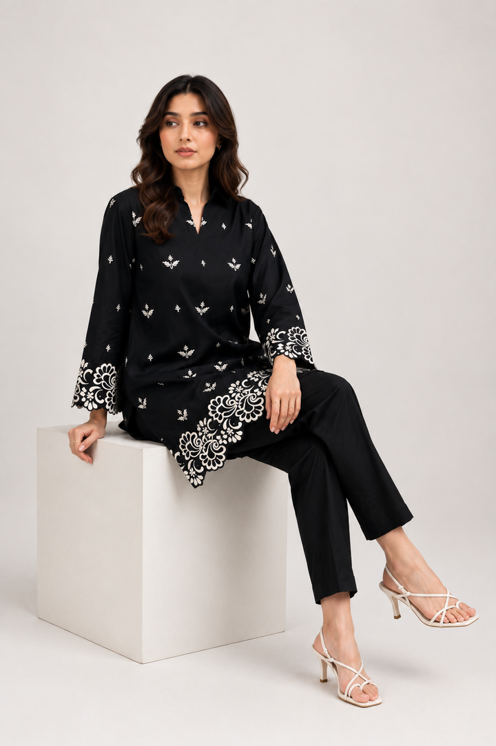 Black Embroidered Shirt