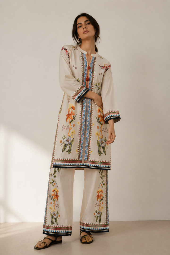 2 Piece Printed  Suit - 74