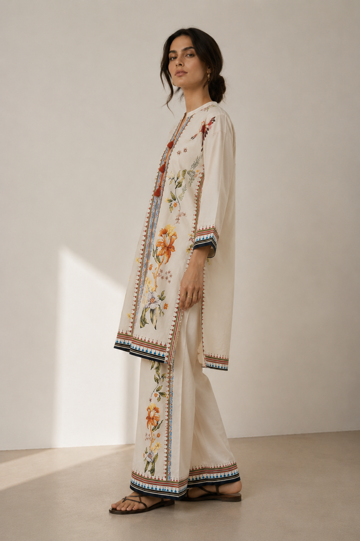 2 Piece Printed  Suit - 74