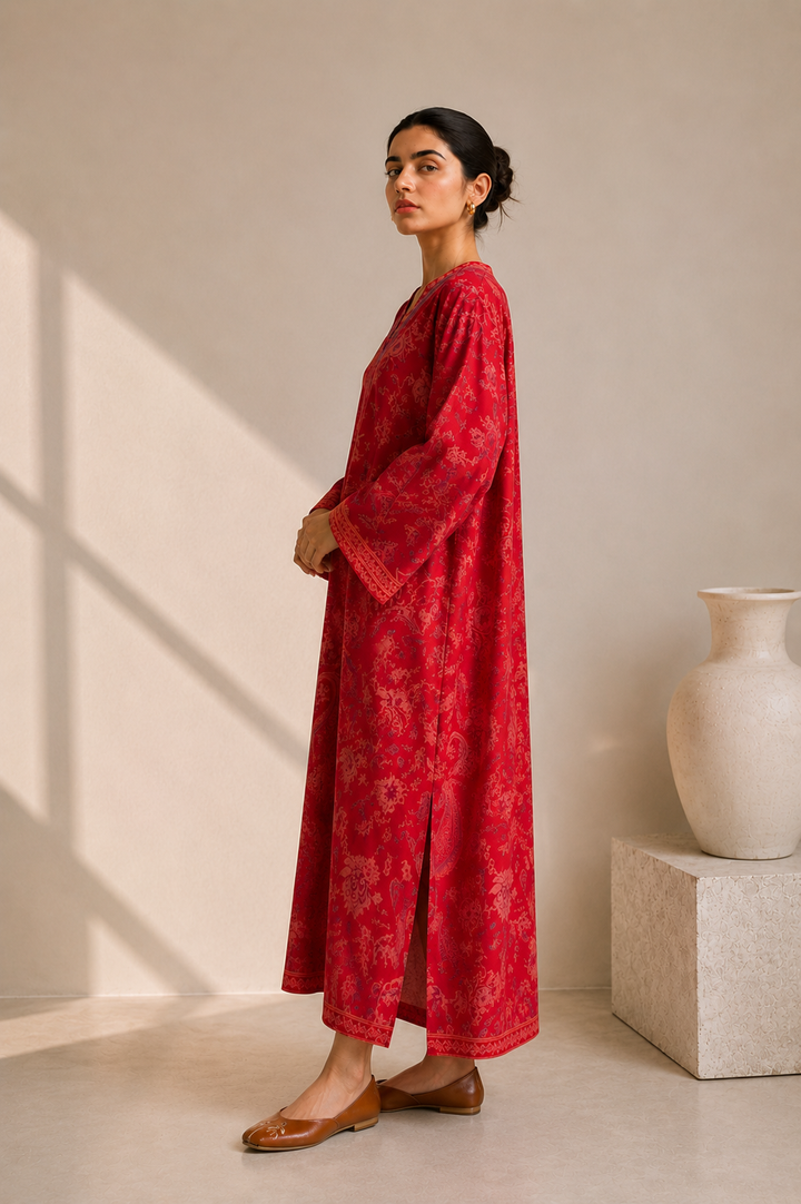Scarlet Bloom Kaftan