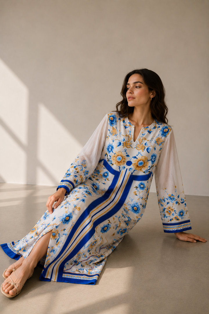 Ivory Bloom Kaftan