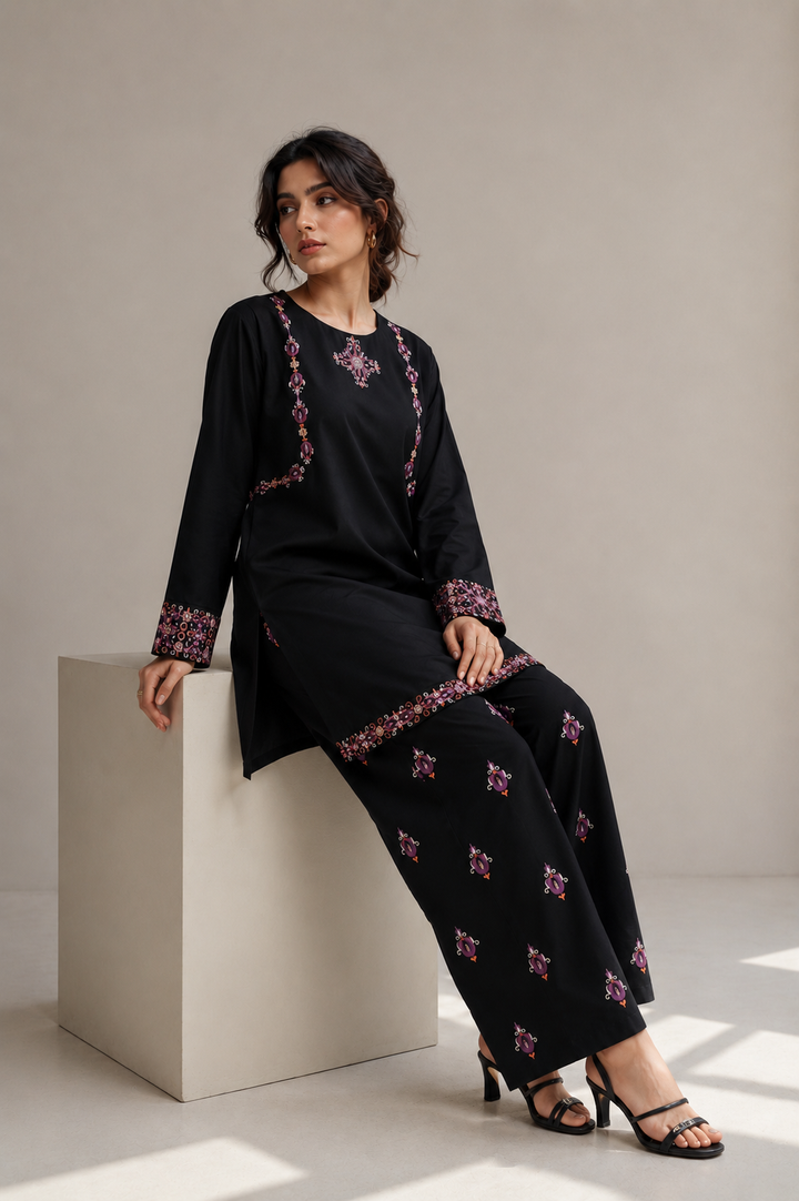Black Embroidered Shirt - 02