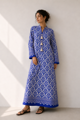 Ivory Blue Kaftan