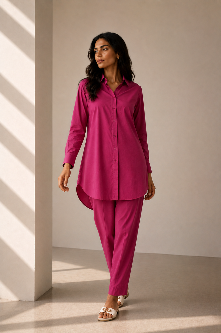 Hot Pink Cambric Co Ord Set