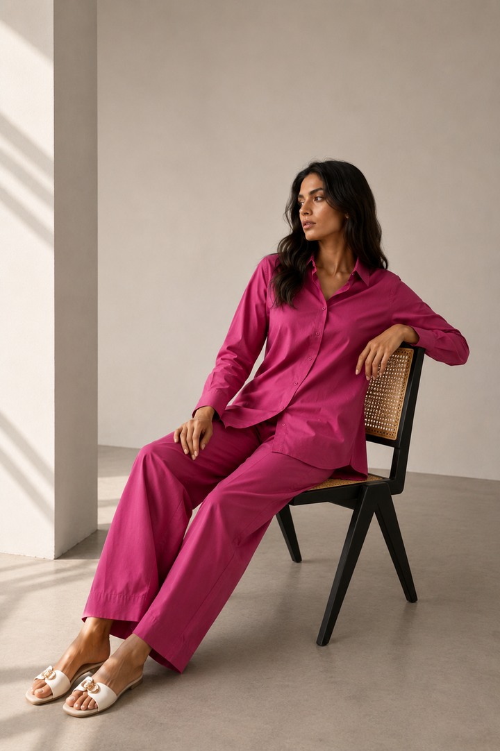 Hot Pink Cambric Co Ord Set