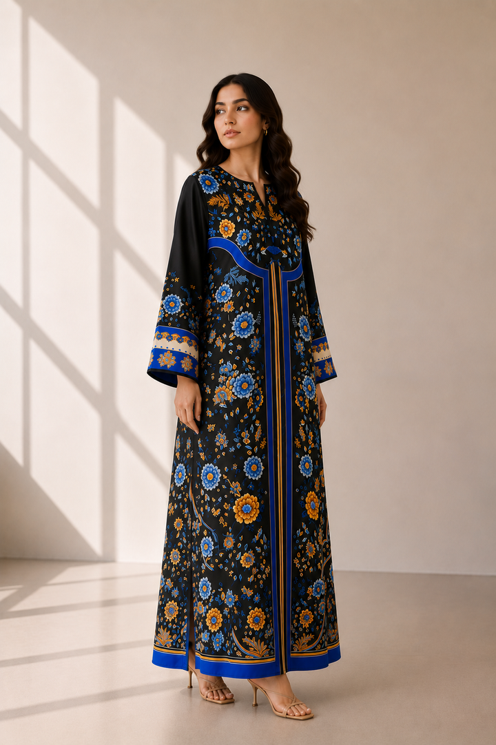 Black Bloom Kaftan
