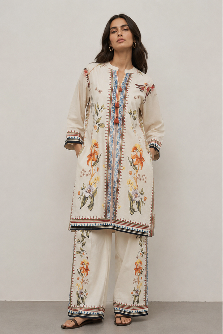 2 Piece Printed  Suit - 74
