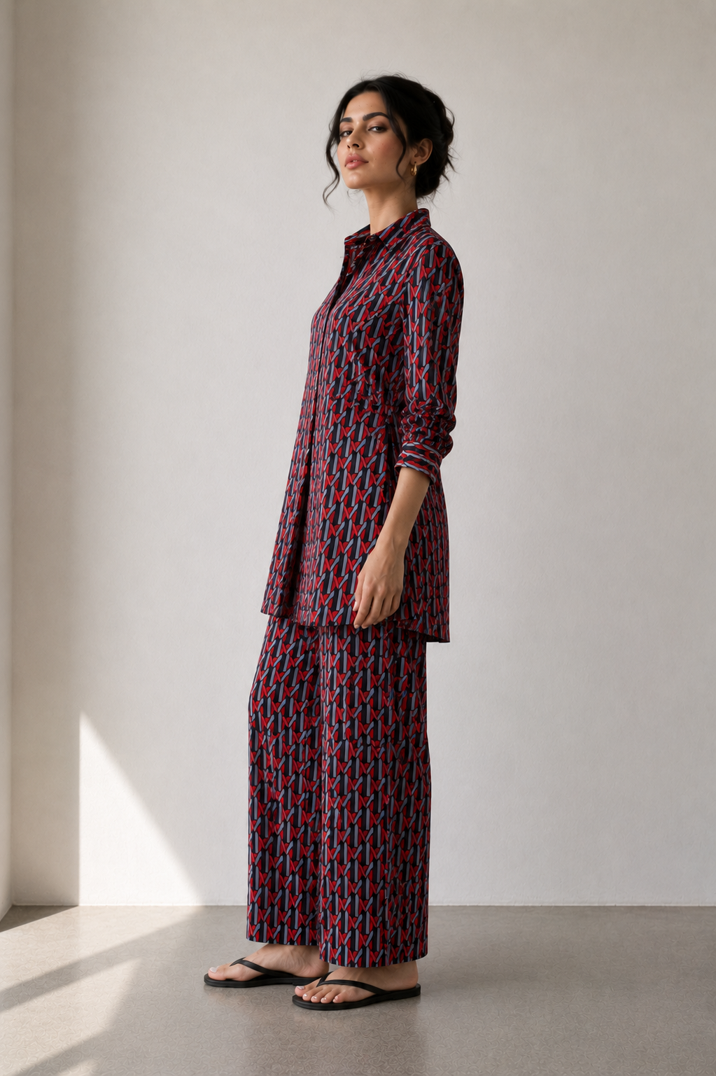 Crimson Geometric Co-Ord Set