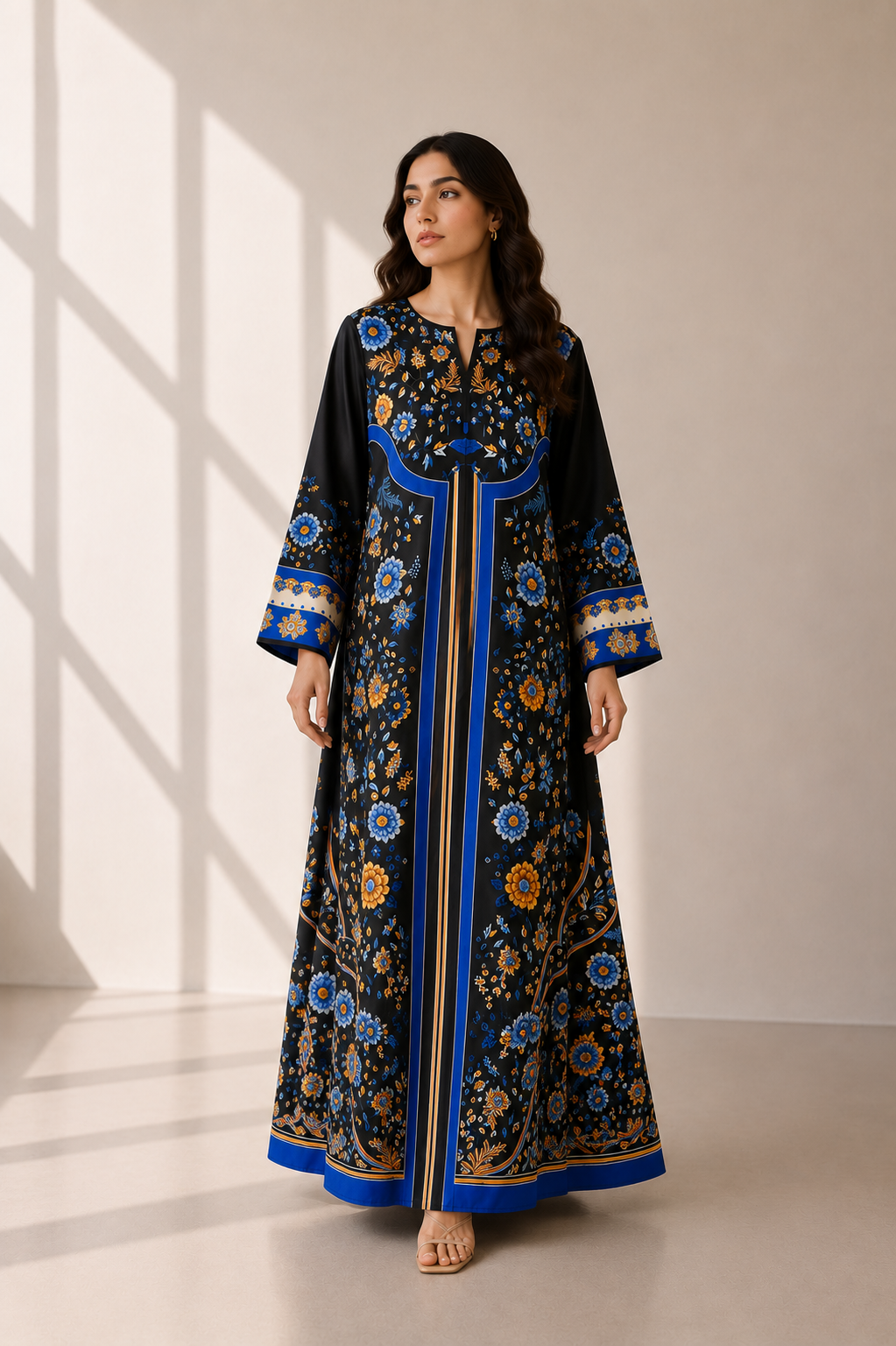 Black Bloom Kaftan
