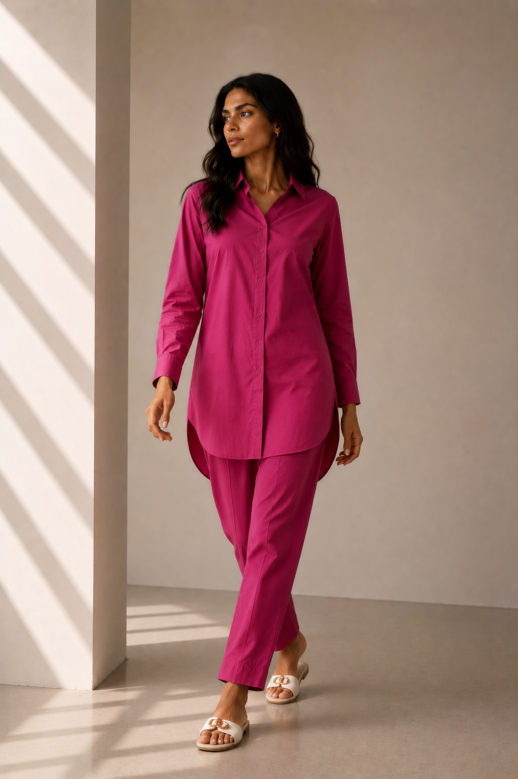 Hot Pink Cambric Co Ord Set