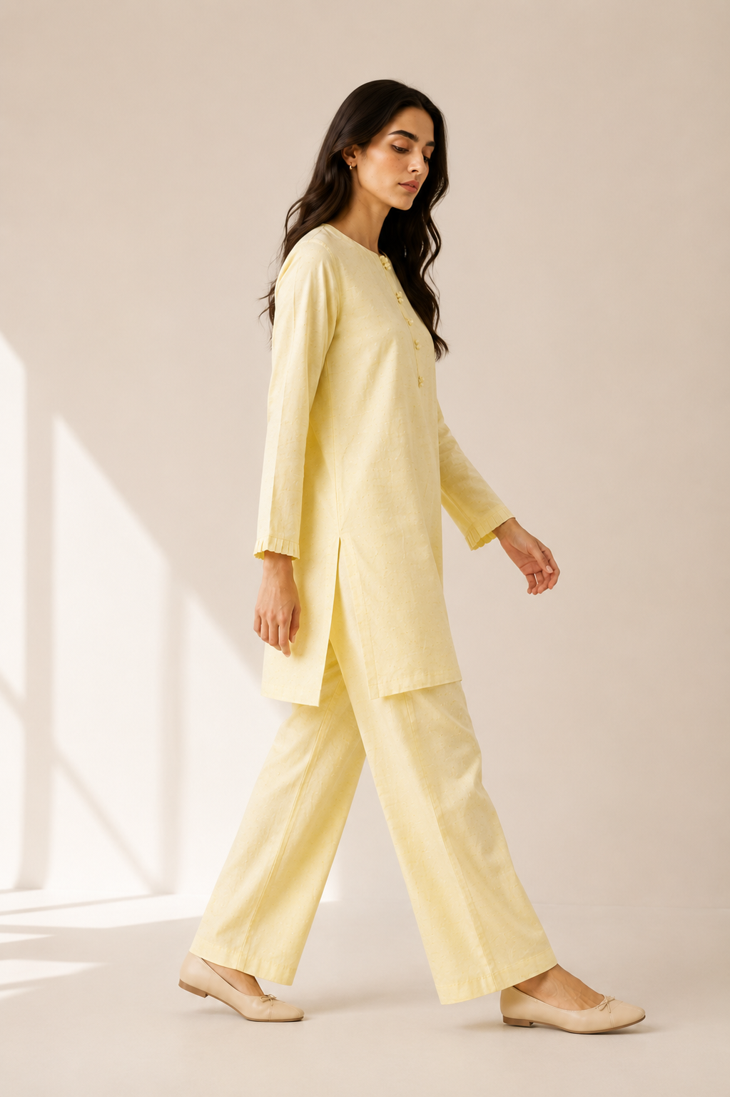 Butter Yellow Raw Silk 2-Piece Set
