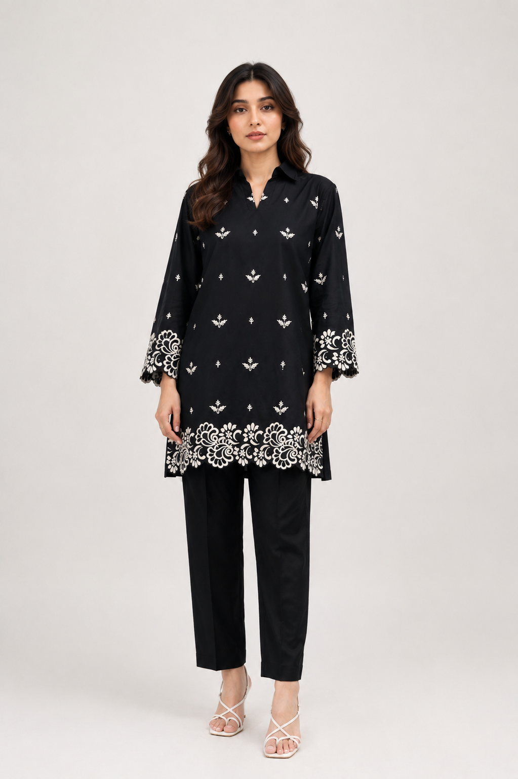 Black Embroidered Shirt