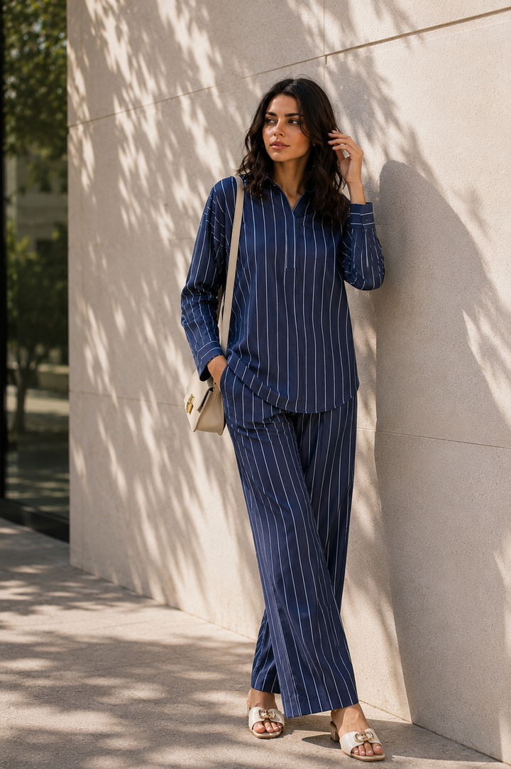 Midnight Stripe Co-Ord Set